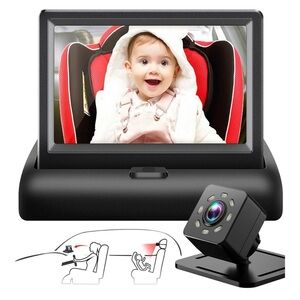New In Box Baby Car Mirror 4.3'' HD Night Vision Display Safety Car Seat Camera